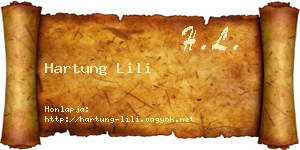 Hartung Lili névjegykártya